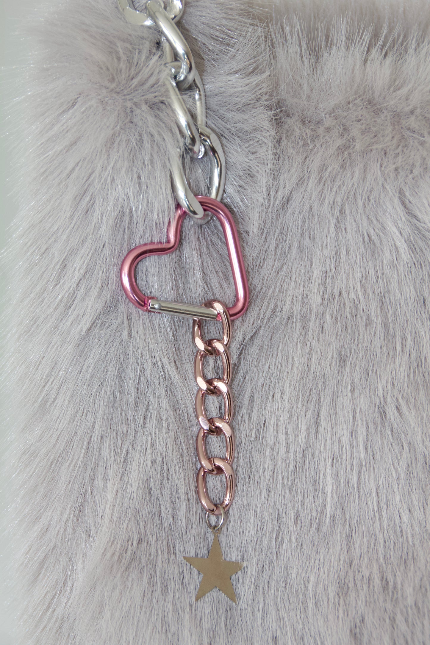 Fur grey maxi bag