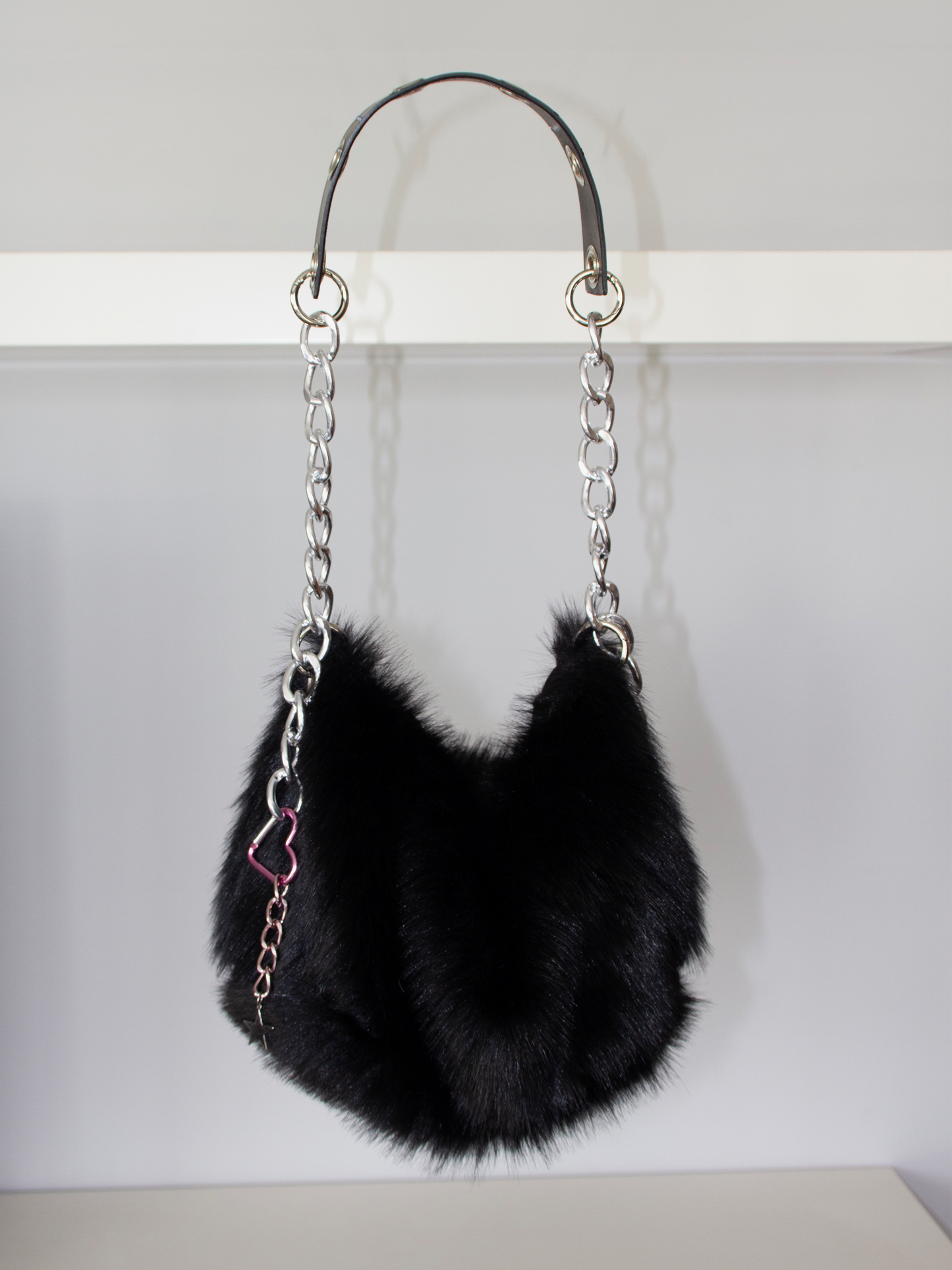 Fur black mini bag