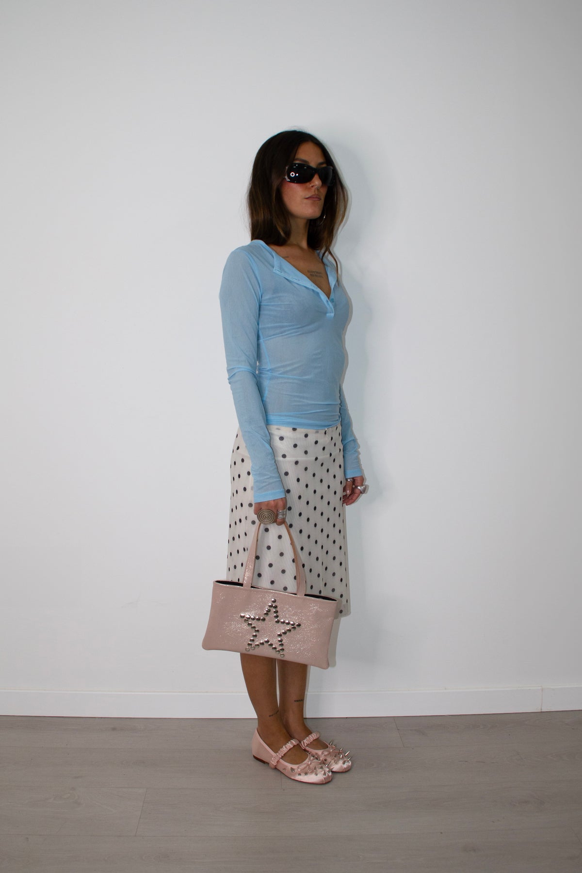 Star pink leather
